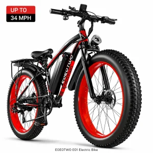 26" Fat Tire Electric Bike 1000W Motor 1500W Peak